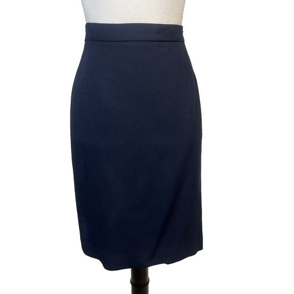 Vintage Hunt Club Skirt Plus size 18 Navy Blue Wool Straight Pencil Knee Y2K - Picture 1 of 9